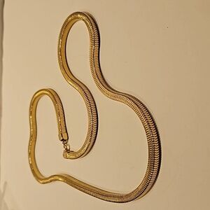 Snake Square Chain 30" Long x 1/4"W Goldtone Necklace